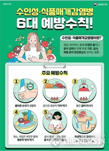 1. 수인성·식품매개감염병 6대 예방수칙 안내문